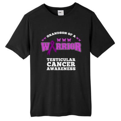 Grandson Of A Warrior Testicular Cancer Awareness Funny Gift Tall Fusion ChromaSoft Performance T-Shirt