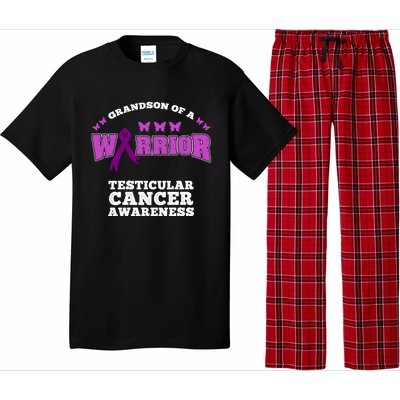 Grandson Of A Warrior Testicular Cancer Awareness Funny Gift Pajama Set