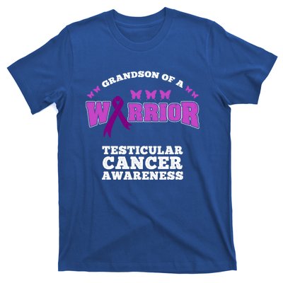 Grandson Of A Warrior Testicular Cancer Awareness Funny Gift T-Shirt