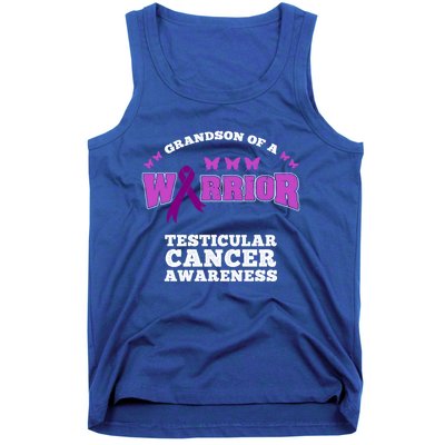 Grandson Of A Warrior Testicular Cancer Awareness Funny Gift Tank Top