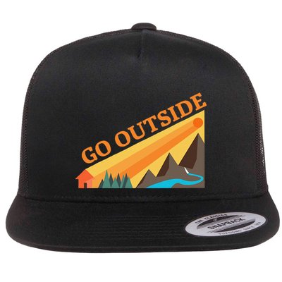 Go Outside And Play Flat Bill Trucker Hat