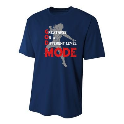 Greatness On A Different Level Mode Youth Performance Sprint T-Shirt
