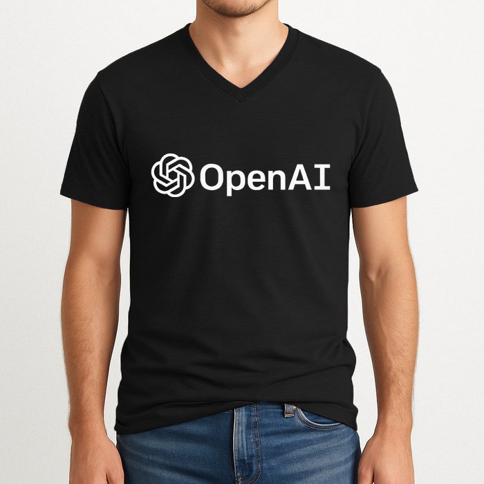 Geeky Openai Artificial Intelligence Computer Programmer V-Neck T-Shirt
