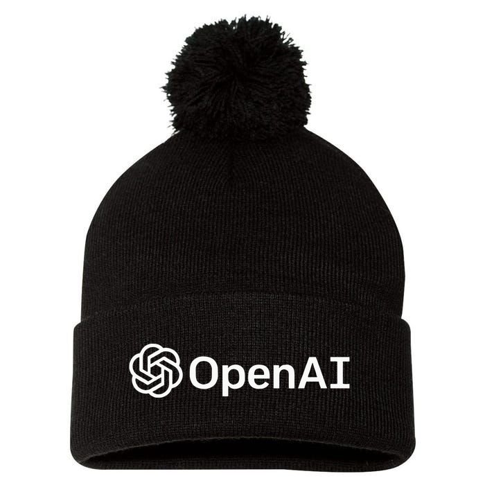 Geeky Openai Artificial Intelligence Computer Programmer Pom Pom 12in Knit Beanie