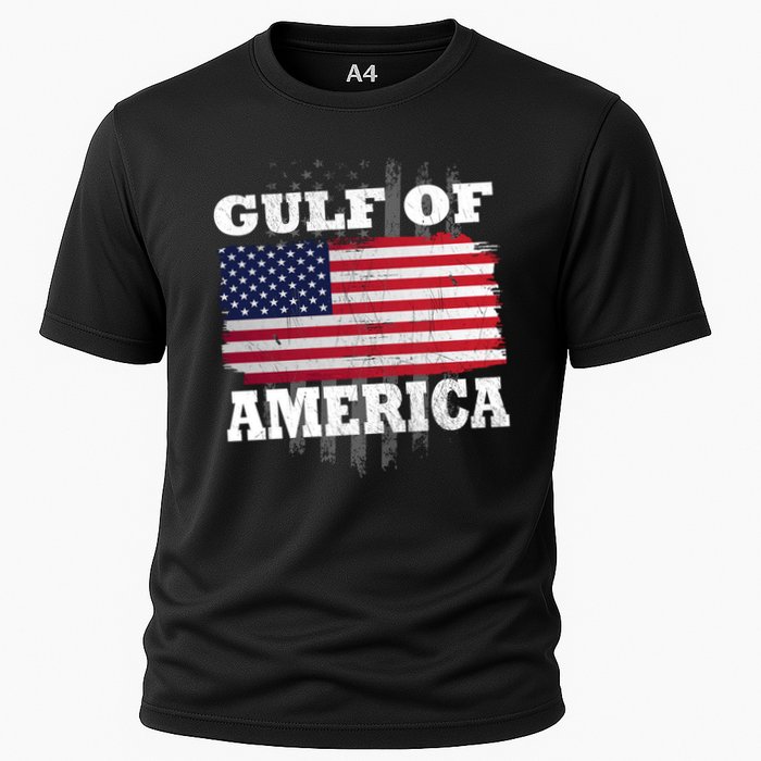 Gulf Of America Vintage American Flag Performance Shirt