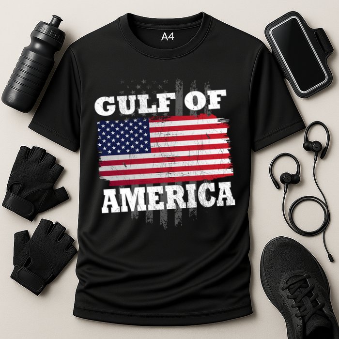 Gulf Of America Vintage American Flag Performance Shirt