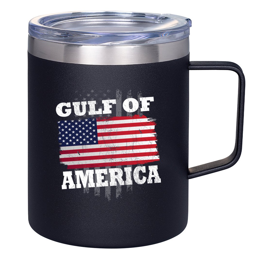Gulf Of America Vintage American Flag 12oz Stainless Steel Coffee Mug