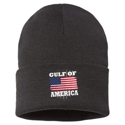 Gulf Of America Vintage American Flag Sustainable Knit Beanie