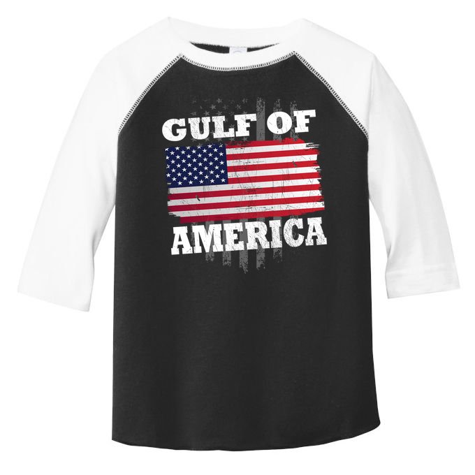 Gulf Of America Vintage American Flag Toddler Fine Jersey T-Shirt