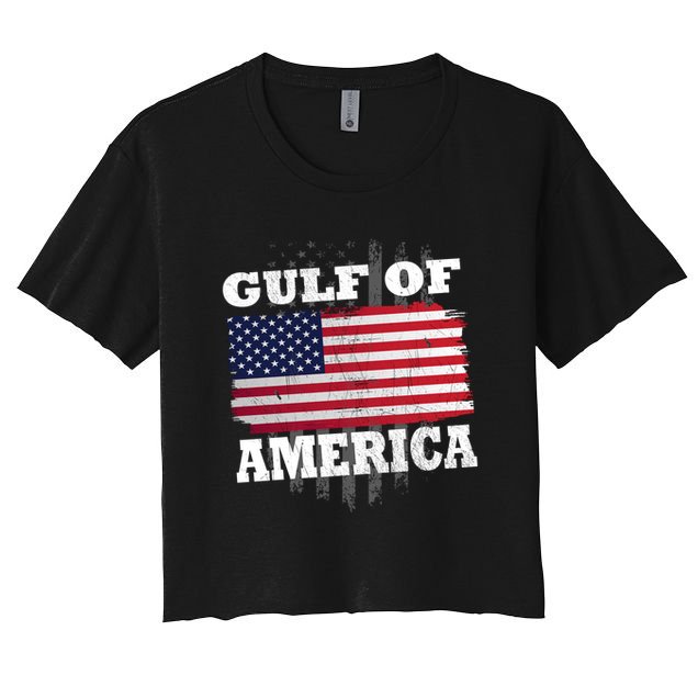 Gulf Of America Vintage American Flag Crop Top