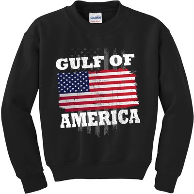 Gulf Of America Vintage American Flag Kids Sweatshirt