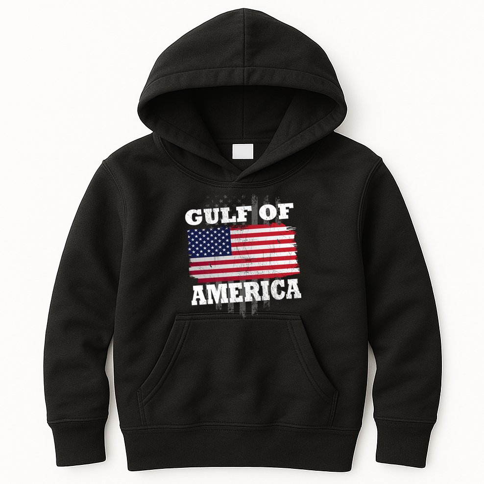 Gulf Of America Vintage American Flag Kids Hoodie