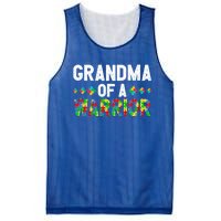 Grandma Of A Warrior Proud Grandma Autism Gift Mesh Reversible Basketball Jersey Tank