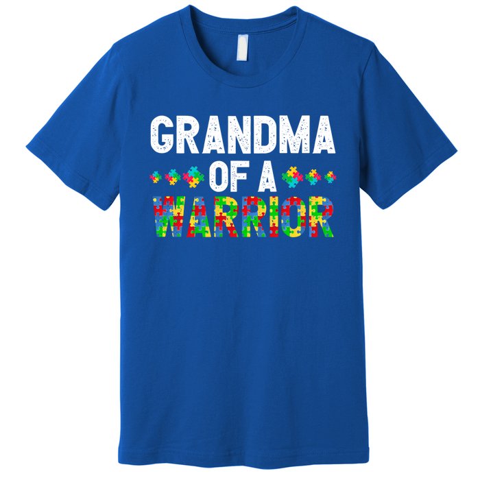 Grandma Of A Warrior Proud Grandma Autism Gift Premium T-Shirt