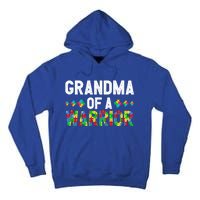 Grandma Of A Warrior Proud Grandma Autism Gift Tall Hoodie