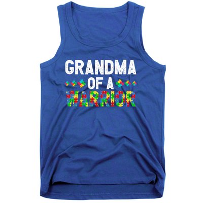 Grandma Of A Warrior Proud Grandma Autism Gift Tank Top