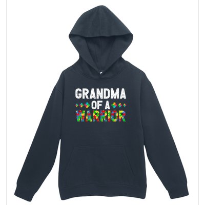 Grandma Of A Warrior Proud Grandma Autism Gift Urban Pullover Hoodie