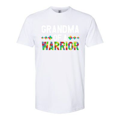 Grandma Of A Warrior Proud Grandma Autism Gift Softstyle CVC T-Shirt