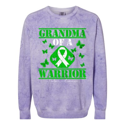 Grandma Of A Scoliosis Warrior Vintage Scoliosis Awareness Gift Colorblast Crewneck Sweatshirt