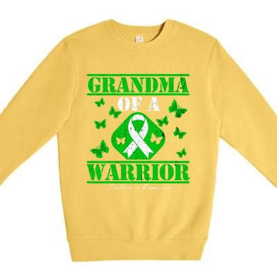 Grandma Of A Scoliosis Warrior Vintage Scoliosis Awareness Gift Premium Crewneck Sweatshirt