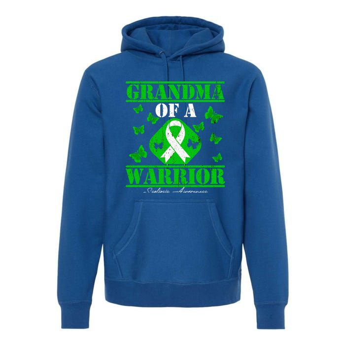 Grandma Of A Scoliosis Warrior Vintage Scoliosis Awareness Gift Premium Hoodie