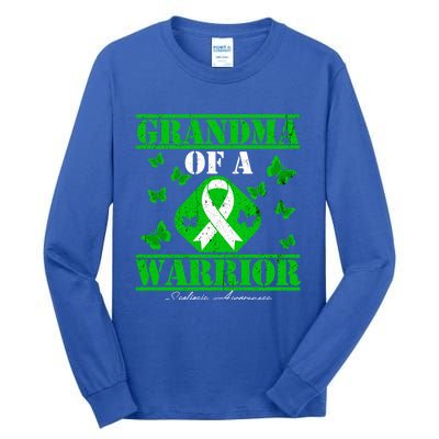 Grandma Of A Scoliosis Warrior Vintage Scoliosis Awareness Gift Tall Long Sleeve T-Shirt