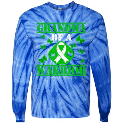 Grandma Of A Scoliosis Warrior Vintage Scoliosis Awareness Gift Tie-Dye Long Sleeve Shirt