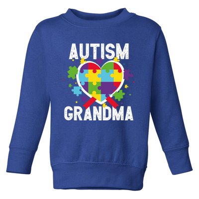 Grandma Of A Warrior Proud Grandma Autism Cute Gift Toddler Sweatshirt