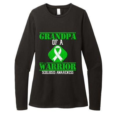 Grandpa Of A Scoliosis Warrior Vintage Scoliosis Awareness Gift Womens CVC Long Sleeve Shirt