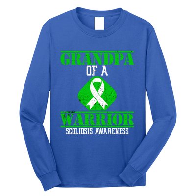 Grandpa Of A Scoliosis Warrior Vintage Scoliosis Awareness Gift Long Sleeve Shirt