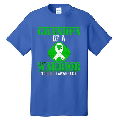 Grandpa Of A Scoliosis Warrior Vintage Scoliosis Awareness Gift Tall T-Shirt