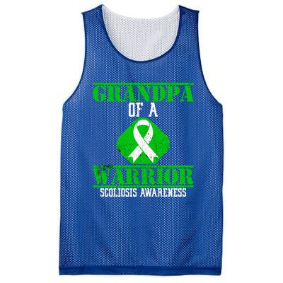 Grandpa Of A Scoliosis Warrior Vintage Scoliosis Awareness Gift Mesh Reversible Basketball Jersey Tank