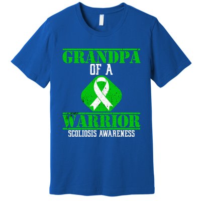 Grandpa Of A Scoliosis Warrior Vintage Scoliosis Awareness Gift Premium T-Shirt