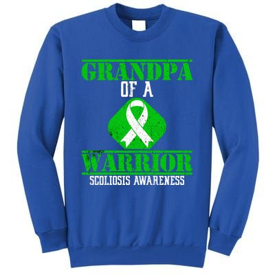 Grandpa Of A Scoliosis Warrior Vintage Scoliosis Awareness Gift Tall Sweatshirt