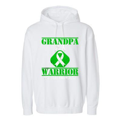 Grandpa Of A Scoliosis Warrior Vintage Scoliosis Awareness Gift Garment-Dyed Fleece Hoodie