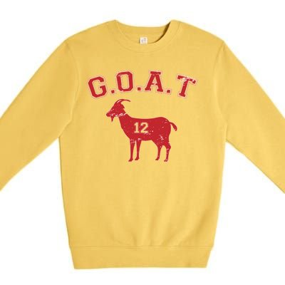 Goat 12 New England Football Fan Premium Crewneck Sweatshirt