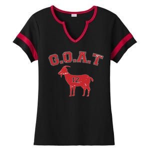 Goat 12 New England Football Fan Ladies Halftime Notch Neck Tee