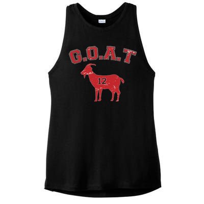 Goat 12 New England Football Fan Ladies PosiCharge Tri-Blend Wicking Tank