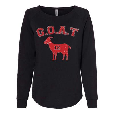 Goat 12 New England Football Fan Womens California Wash Sweatshirt