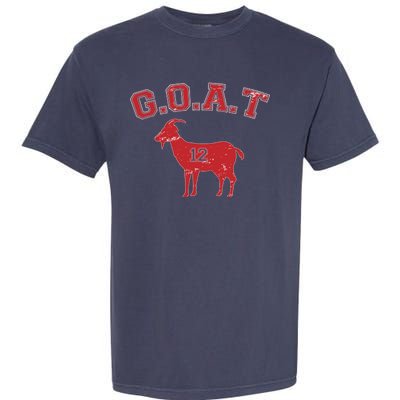 Goat 12 New England Football Fan Garment-Dyed Heavyweight T-Shirt