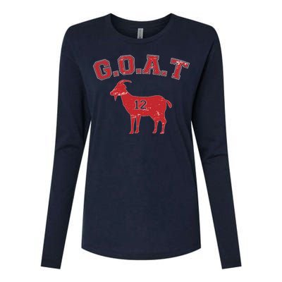 Goat 12 New England Football Fan Womens Cotton Relaxed Long Sleeve T-Shirt