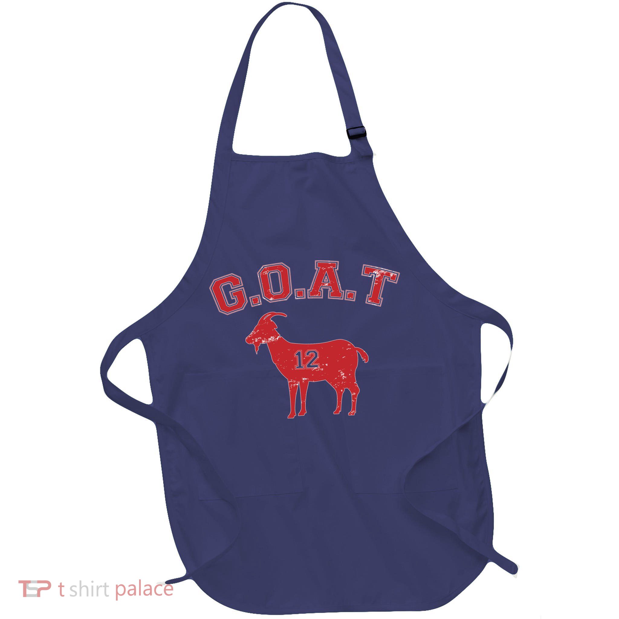 Goat 12 New England Football Fan Full-Length Apron With Pockets