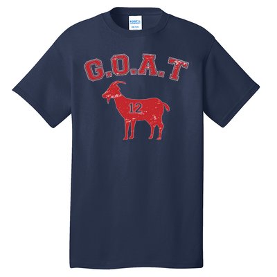 Goat 12 New England Football Fan Tall T-Shirt