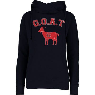 Goat 12 New England Football Fan Womens Funnel Neck Pullover Hood