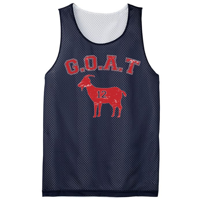 Goat 12 New England Football Fan Mesh Reversible Basketball Jersey Tank