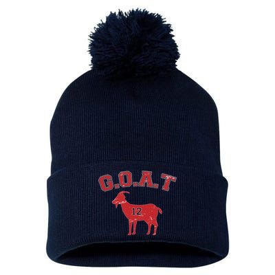 Goat 12 New England Football Fan Pom Pom 12in Knit Beanie