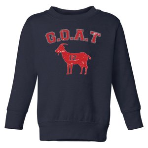 Goat 12 New England Football Fan Toddler Sweatshirt