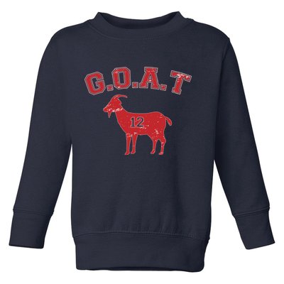 Goat 12 New England Football Fan Toddler Sweatshirt