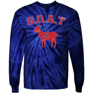 Goat 12 New England Football Fan Tie-Dye Long Sleeve Shirt