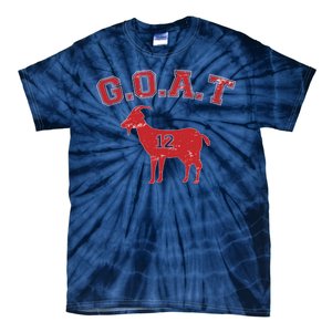 Goat 12 New England Football Fan Tie-Dye T-Shirt